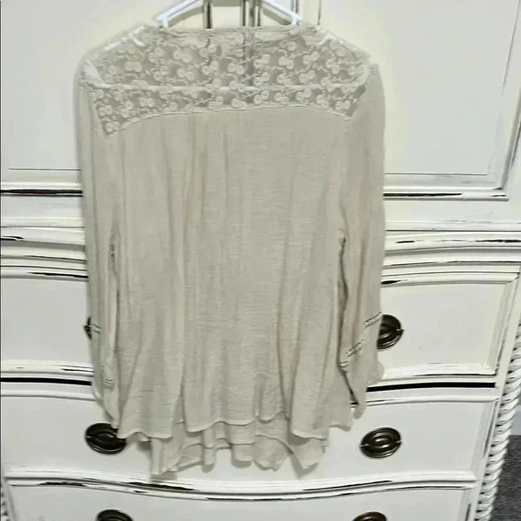 Style & co Beige Lace Detail Women's Top - Picture 4 of 5